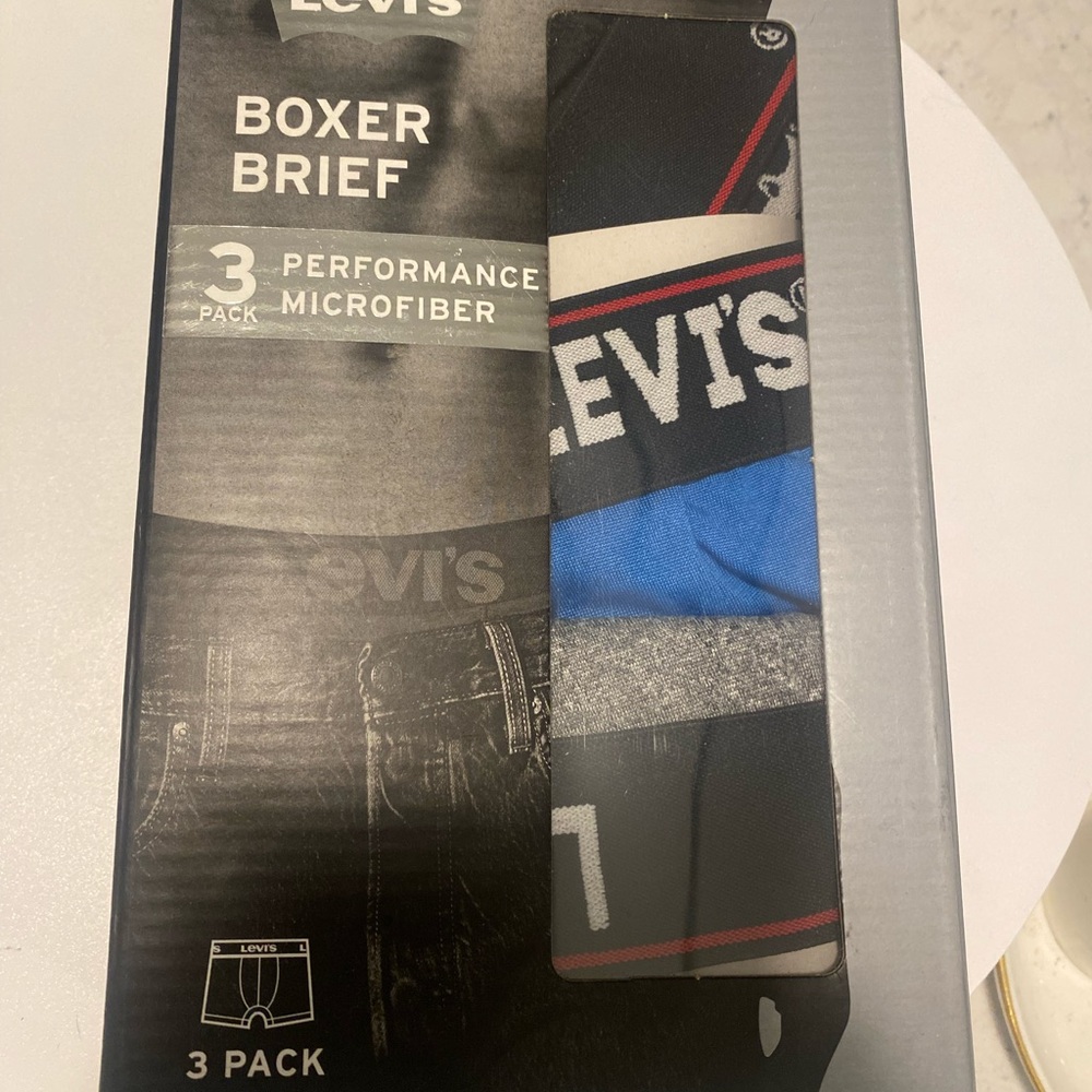 Levi's Performance Boxer Briefs 3-Pack - Black, Blue, Gray